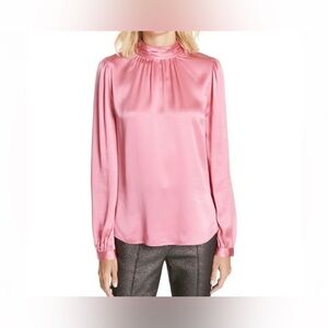 Veronica Beard Pink 100% Silk Blouse Size 12